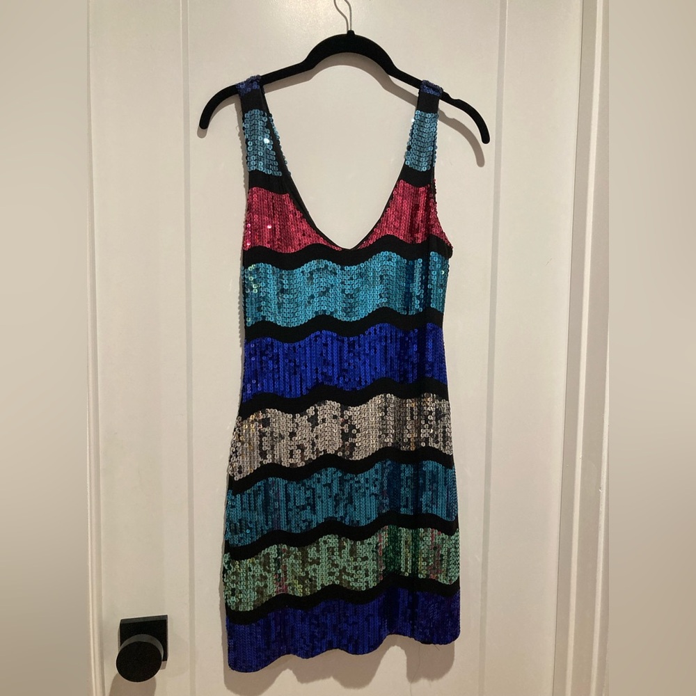 ✨ Vintage sequined multi-color dress